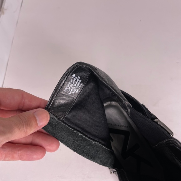 Anne Klein Sport Wedge Booties Women Sz 9 Montague Black Leather Silver Buckle - Picture 15 of 15